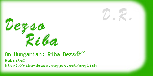 dezso riba business card